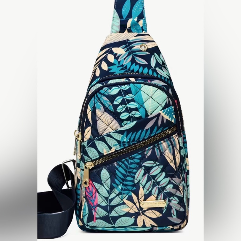 Floral Leaf Patterned Sling Bag - image 1